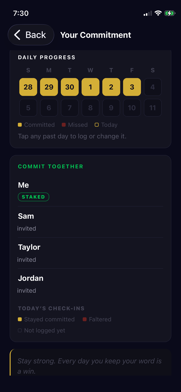 Commit Together in Bet App